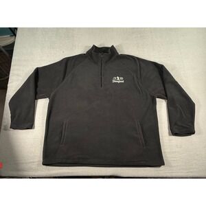 Disneyland 1955 Quarter Zip Fleece Pullover Black Disney Parks Unisex XXL Cozy